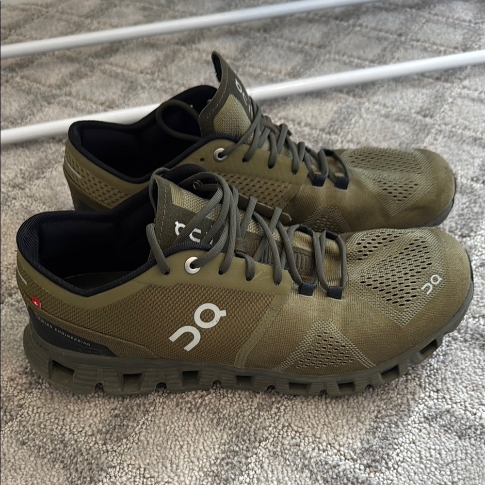 On Cloud X 3 Running Olive & Fir Green Mens Jogging Athletic Gym Shoes Size 9